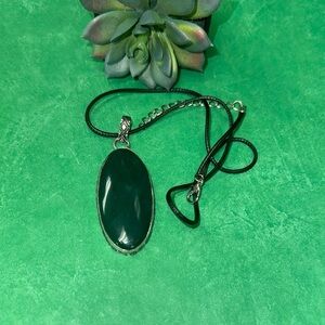Silver Bloodstone Pendant Necklace